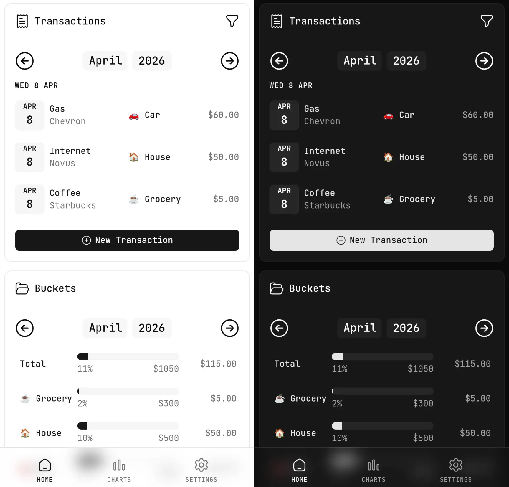 Budget App Home Page